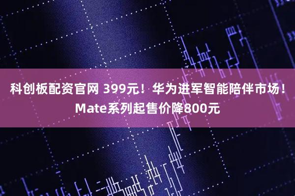 科创板配资官网 399元！华为进军智能陪伴市场！Mate系列起售价降800元